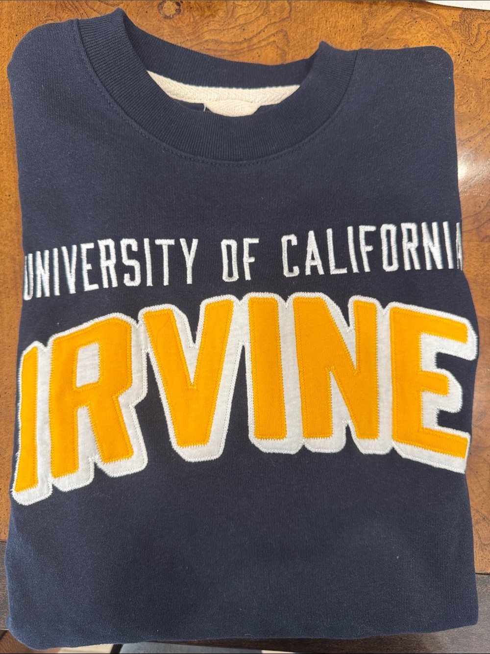 League Women’s UC Irvine Navy Blue Sweatshirt with White and Gold Small